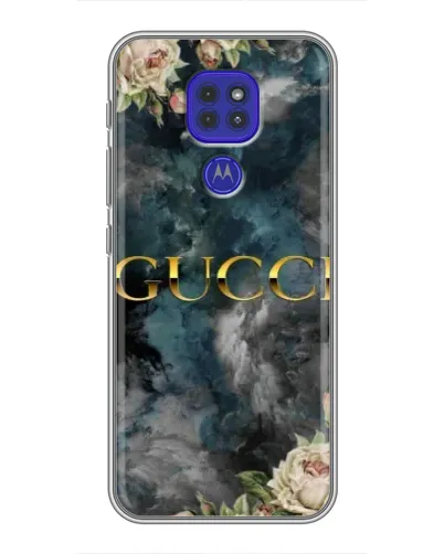 Чехол для Motorola MOTO G9 Play с картинкой «Абстрактные цветы Gucci»