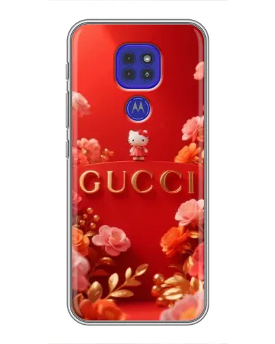 Чехол для Motorola MOTO G9 Play с картинкой «Gucci — золотой сад»