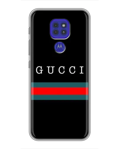 Чехол для Motorola MOTO G9 Play с картинкой «Gucci — красный пояс»