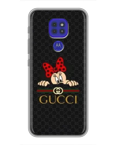 Чехол для Motorola MOTO G9 Play с картинкой «Минни Маус Gucci — черный»