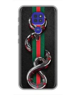 Чехол для Motorola MOTO G9 Play с картинкой «Gucci — змея на полосе» Чехол для Motorola MOTO G9 Play с картинкой «Gucci — змея на полосе»