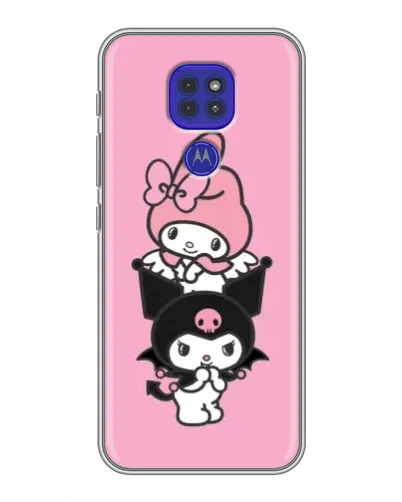 Чехол для Motorola MOTO G9 Play с картинкой «My Melody и Kuromi»