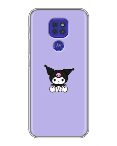 Чехол для Motorola MOTO G9 Play с картинкой «Kuromi — фиолетовый минимализм»