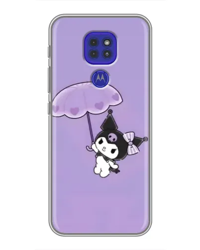 Чехол для Motorola MOTO G9 Play с картинкой «Kuromi с зонтиком»