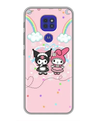 Чехол для Motorola MOTO G9 Play с картинкой «My Melody и Kuromi»