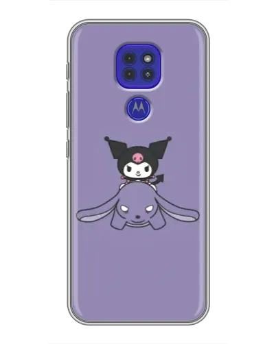 Чехол для Motorola MOTO G9 Play с картинкой «Kuromi на лиловом фоне»