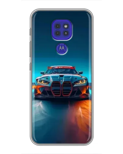 Чехол для Motorola MOTO G9 Play с картинкой «BMW — огни неона» Чехол для Motorola MOTO G9 Play с картинкой «BMW — огни неона»