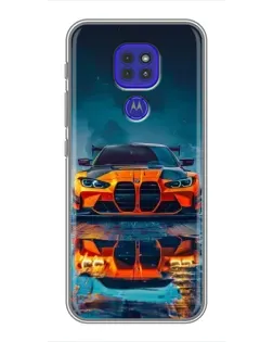 Чехол для Motorola MOTO G9 Play с картинкой «BMW — золотая эмблема»