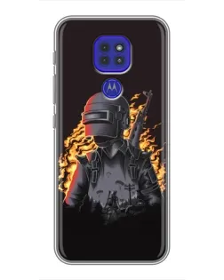 Чехол для Motorola MOTO G9 Play с картинкой «PUBG — огненный силуэт» Чехол для Motorola MOTO G9 Play с картинкой «PUBG — огненный силуэт»