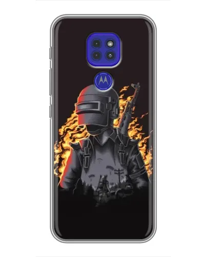 Чехол для Motorola MOTO G9 Play с картинкой «PUBG — огненный силуэт» Чехол для Motorola MOTO G9 Play с картинкой «PUBG — огненный силуэт»