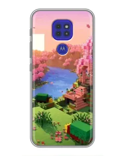 Чехол для Motorola MOTO G9 Play с картинкой «Розовое дерево Minecraft»