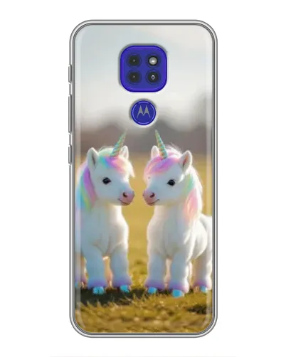 Чехол для Motorola MOTO G9 Play с картинкой «Пара единорогов» Чехол для Motorola MOTO G9 Play с картинкой «Пара единорогов»
