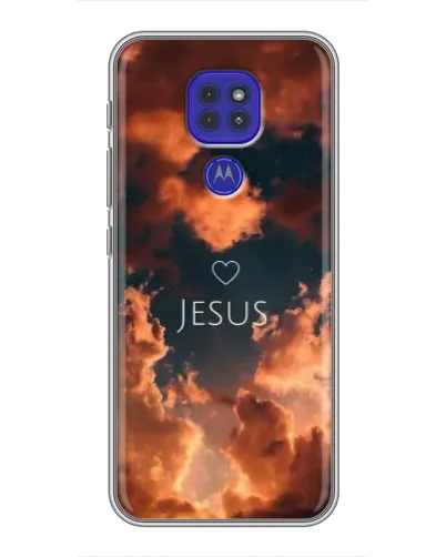Чехол для Motorola MOTO G9 Play с картинкой «Сияние Имени Jesus»