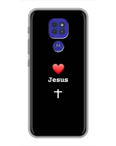 Чехол для Motorola MOTO G9 Play с картинкой «Сердце - Jesus»