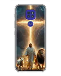 Чехол для Motorola MOTO G9 Play с картинкой «Лев Иуды и Свет» Чехол для Motorola MOTO G9 Play с картинкой «Лев Иуды и Свет»
