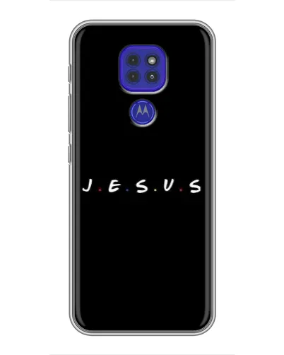 Чехол для Motorola MOTO G9 Play с картинкой «Точки веры J.E.S.U.S.»