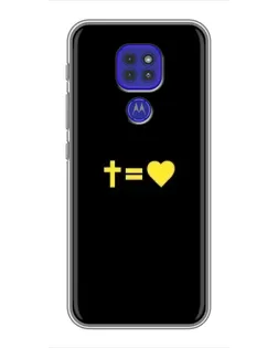 Чехол для Motorola MOTO G9 Play с картинкой «Сердце и Крест»