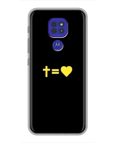 Чехол для Motorola MOTO G9 Play с картинкой «Сердце и Крест»