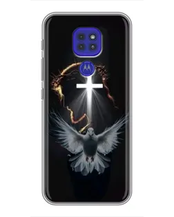 Чехол для Motorola MOTO G9 Play с картинкой «Голубь и Свет»