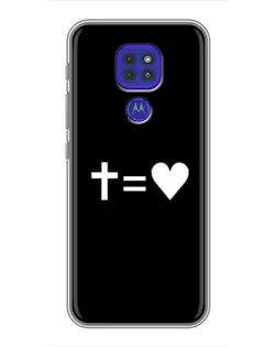 Чехол для Motorola MOTO G9 Play с картинкой «Крест и Сердце»