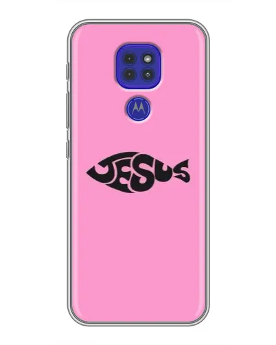 Чехол для Motorola MOTO G9 Play с картинкой «Розовый символ  Jesus»