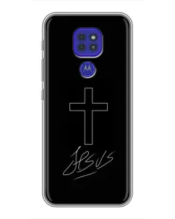 Чехол для Motorola MOTO G9 Play с картинкой «Графический крест Jesus» Чехол для Motorola MOTO G9 Play с картинкой «Графический крест Jesus»
