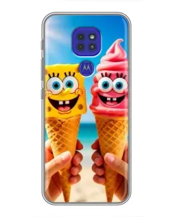 Чехол для Motorola MOTO G9 Play с картинкой «Спанч Боб мороженое»