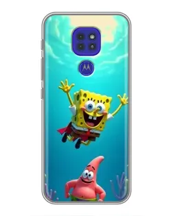 Чехол для Motorola MOTO G9 Play с картинкой «Спанч Боб под водой»