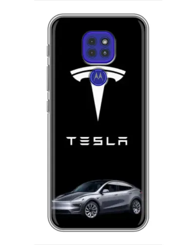 Чехол для Motorola MOTO G9 Play с картинкой «Tesla Model Y»