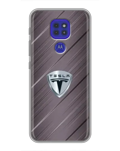 Чехол для Motorola MOTO G9 Play с картинкой «Металлическая текстура Tesla»