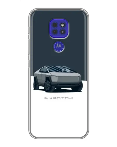 Чехол для Motorola MOTO G9 Play с картинкой «Серебристый Cybertruck Tesla»