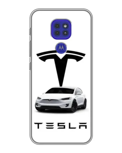 Чехол для Motorola MOTO G9 Play с картинкой «Tesla White Style»