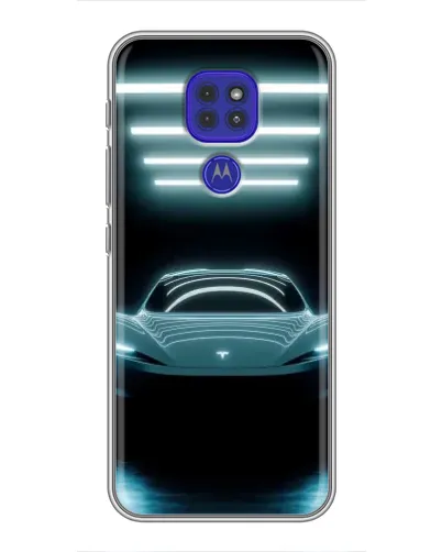 Чехол для Motorola MOTO G9 Play с картинкой «Tesla в неоне»