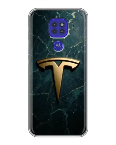 Чехол для Motorola MOTO G9 Play с картинкой «Мраморная Tesla Gold»