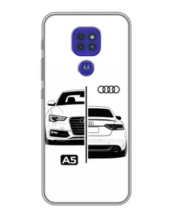 Чехол для Motorola MOTO G9 Play с картинкой «Audi — контрастный дизайн»