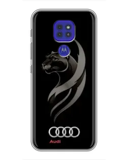 Чехол для Motorola MOTO G9 Play с картинкой «Графика — пантера и Audi»