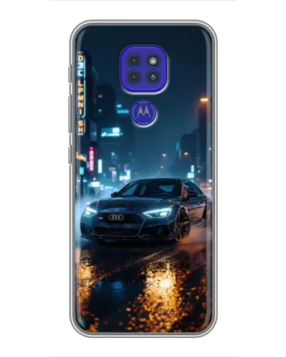 Чехол для Motorola MOTO G9 Play с картинкой «Ночной город и Audi» Чехол для Motorola MOTO G9 Play с картинкой «Ночной город и Audi»