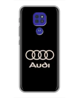 Чехол для Motorola MOTO G9 Play с картинкой «Audi — золотой логотип»