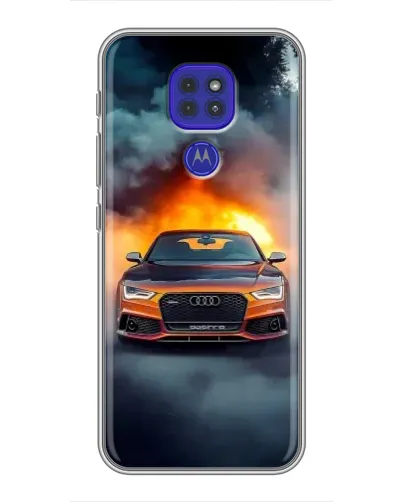 Чехол для Motorola MOTO G9 Play с картинкой «Audi в огненном дыму» Чехол для Motorola MOTO G9 Play с картинкой «Audi в огненном дыму»