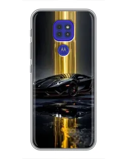 Чехол для Motorola MOTO G9 Play с картинкой «Ночной Lamborghini драйв»