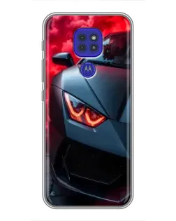 Чехол для Motorola MOTO G9 Play с картинкой «Lamborghini красное сияние»
