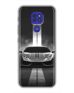 Чехол для Motorola MOTO G9 Play с картинкой «Lamborghini симметрия дорог»