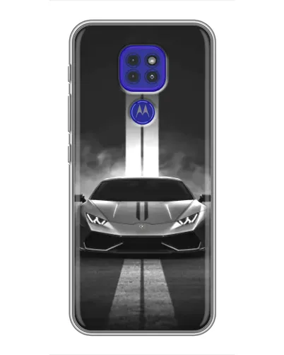 Чехол для Motorola MOTO G9 Play с картинкой «Lamborghini симметрия дорог»