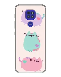 Чехол для Motorola MOTO G9 Play с картинкой «Pusheen трио»