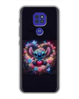 Чехол для Motorola MOTO G9 Play с картинкой «Stitch в цветах»