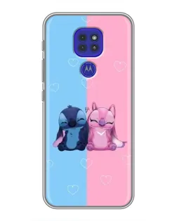 Чехол для Motorola MOTO G9 Play с картинкой «Stitch и Angel Love»