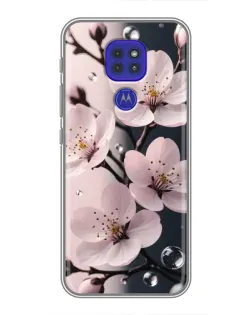 Чехол для Motorola MOTO G9 Play с картинкой «Нежная сакура и капли»