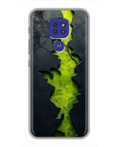 Чехол для Motorola MOTO G9 Play с картинкой «Салатовый разлом скалы»