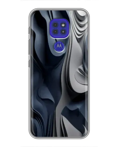 Чехол для Motorola MOTO G9 Play с картинкой «Объемные синие складки»