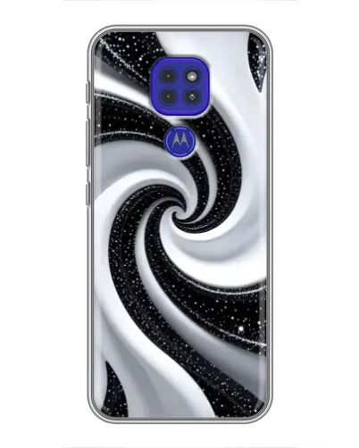 Чехол для Motorola MOTO G9 Play с картинкой «Черно-белая спираль»